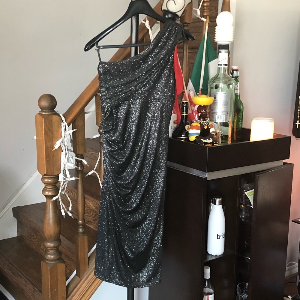 La château sparkling one shouldered dress